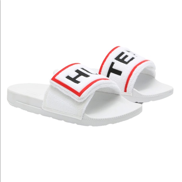 Hunter Shoes - Hunter Terry Cloth Slides Sandals Slip On Logo Beach Rain Boots Brand